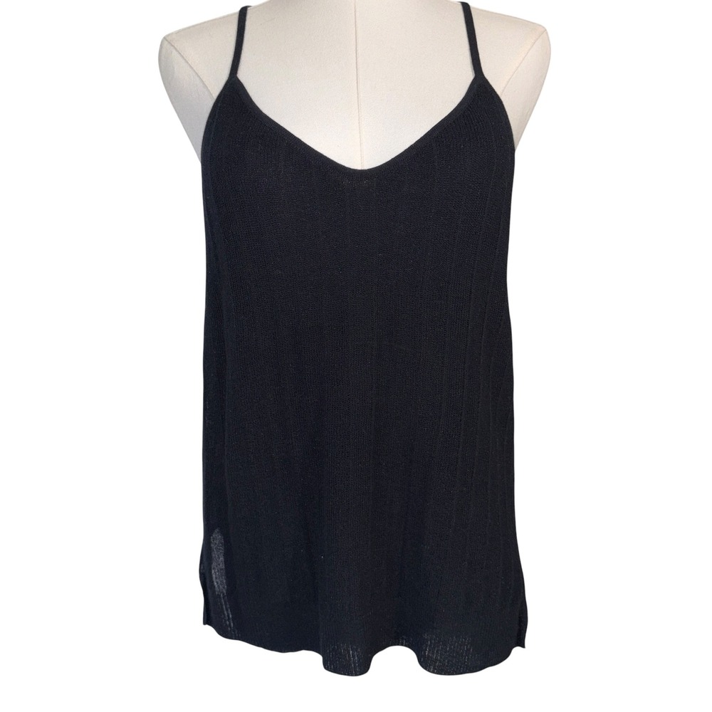 Rag & Bone Tank Top Womens Excellent Knit Cami Minimalist M Black 90s Racerback